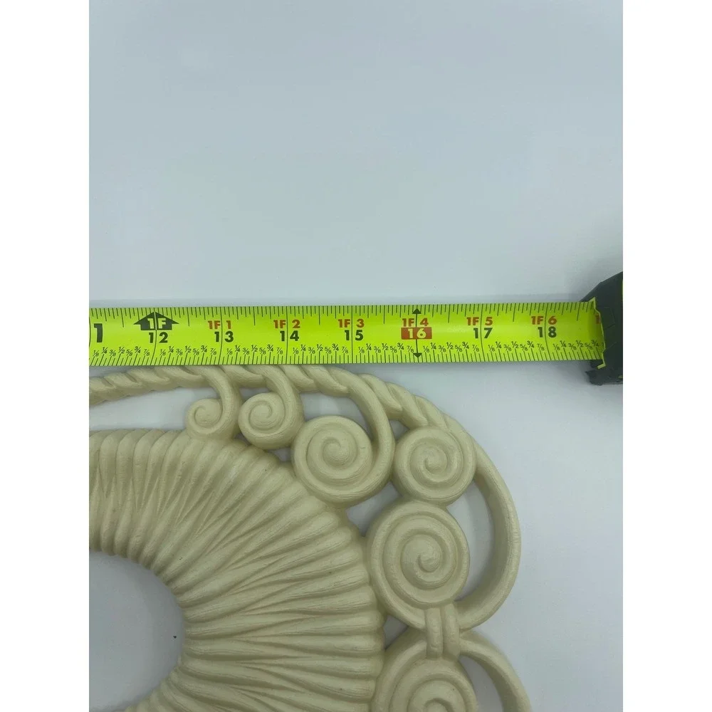 Vtg‎ Burwood Products 70s Wall Sconce Decor Ivory Ornate Swirl 18